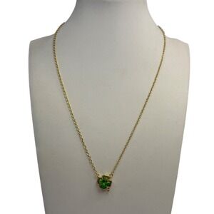 Kendra Scott Ari Green Four Leaf Clover Pendant Necklace Gold Tone Preppy NWT